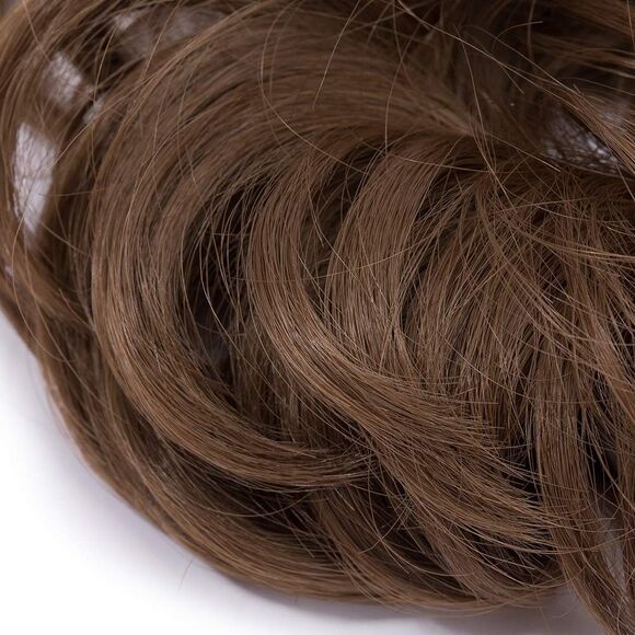 ⭐️S-NOILITE Curly Rich Hair Bun Scrunchie Extension in Light Brown⭐️ - Picture 3 of 5